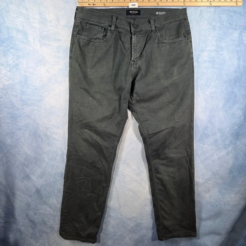 Big Star Division 15 Modern Straight Pants Mens 36S Charcoal Gray Nova XVI